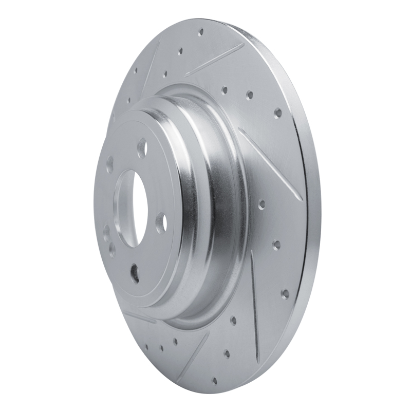 Mercedes-Benz GLE350 Brake Rotor (1) - Rear Left - R1 Concepts - Drilled & Slotted - Silver - `20-`25